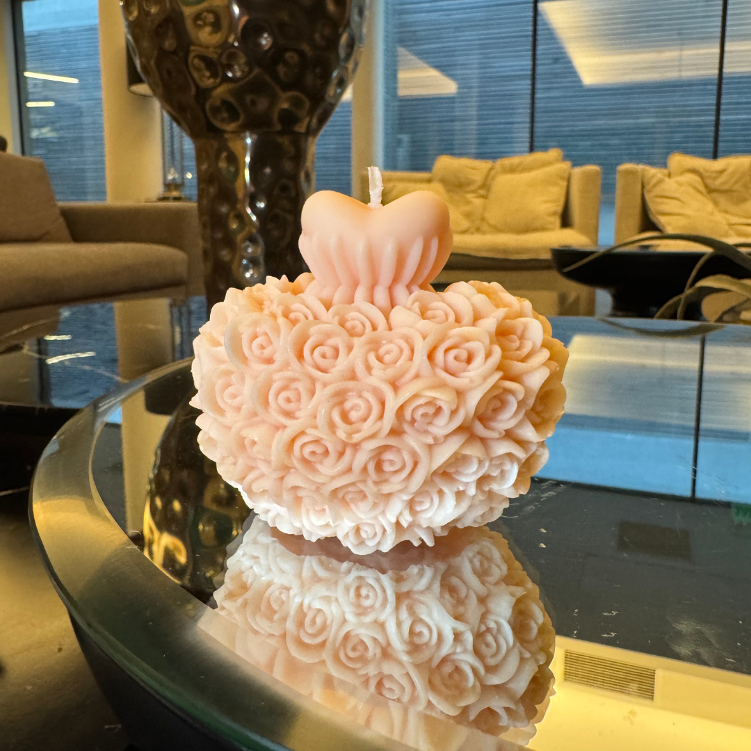 Vela Corazón de Rosas Aromática