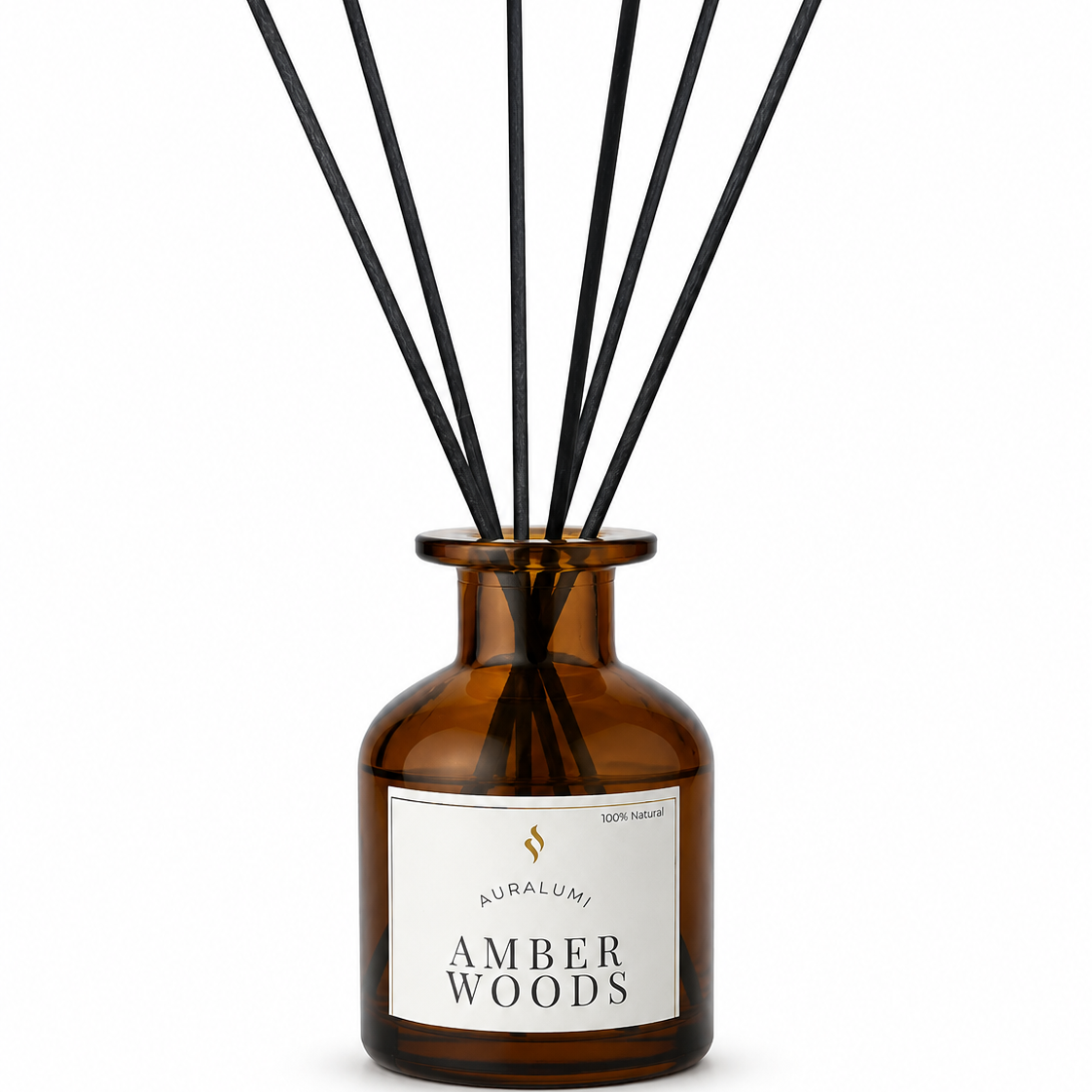 Difusor de Varitas Amber Woods Frasco Ambar 150ml